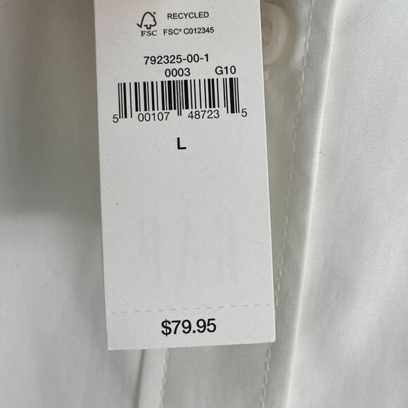 NEW Gap Womens Large White Lace Bib Big Shirt Button Up Long Sleeve Blouse Top - Picture 10 of 16